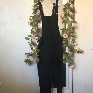 Pacsun black skinny overalls